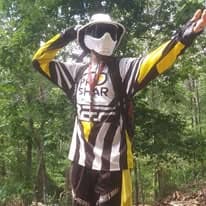 JT Sharp jersey celebration in the woods
