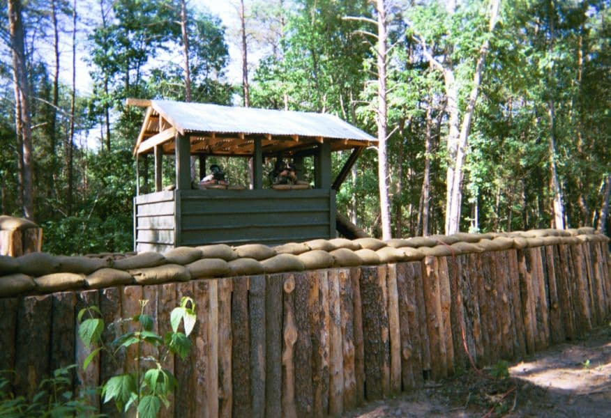 Wooden defensive outpost in the deep woods